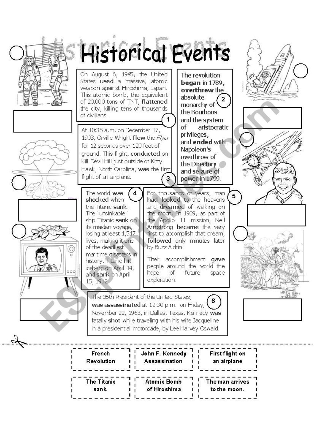 Picture of: Historical Events – ESL worksheet by yenn